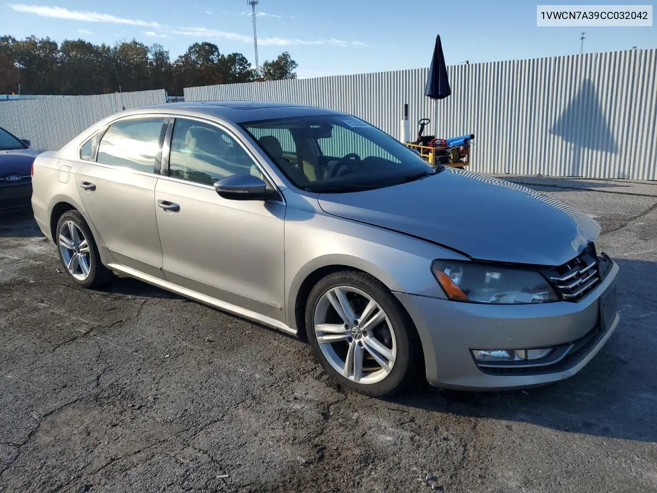 1VWCN7A39CC032042 2012 Volkswagen Passat Sel