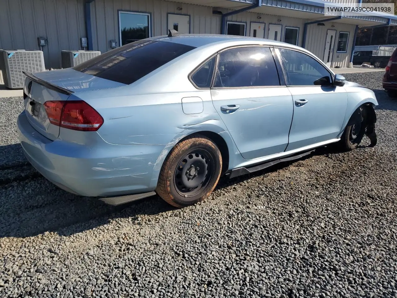 1VWAP7A39CC041938 2012 Volkswagen Passat S
