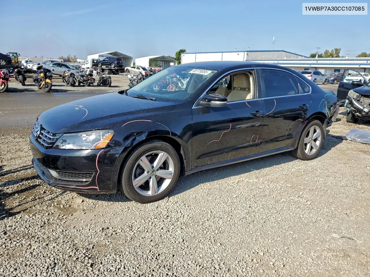 1VWBP7A30CC107085 2012 Volkswagen Passat Se