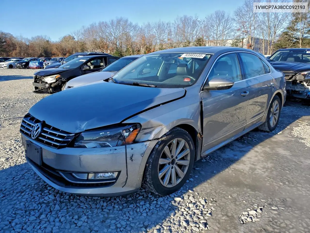 1VWCP7A38CC092193 2012 Volkswagen Passat Sel