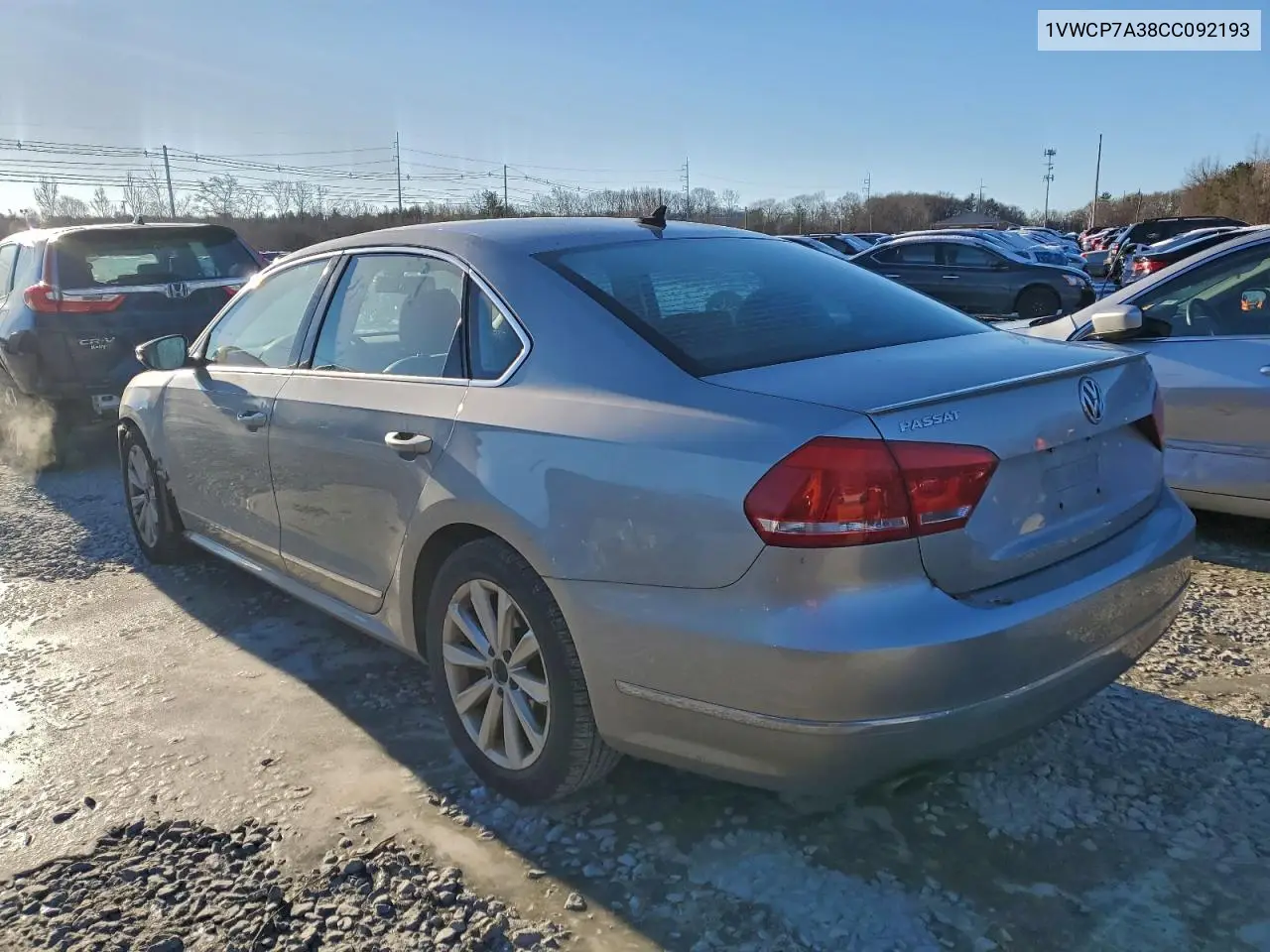 1VWCP7A38CC092193 2012 Volkswagen Passat Sel