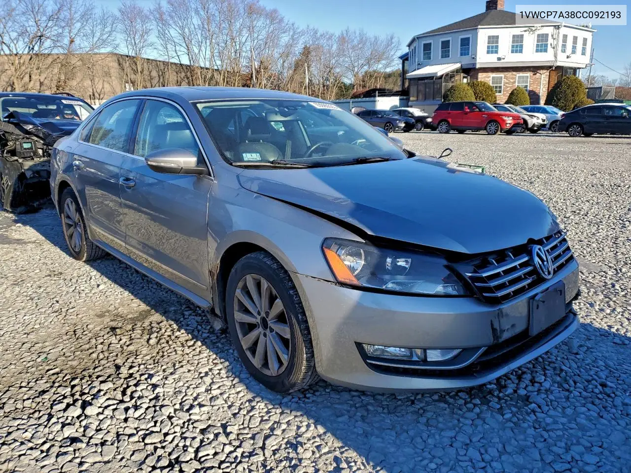 1VWCP7A38CC092193 2012 Volkswagen Passat Sel