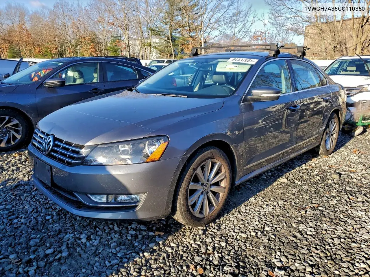 1VWCH7A36CC110350 2012 Volkswagen Passat Sel