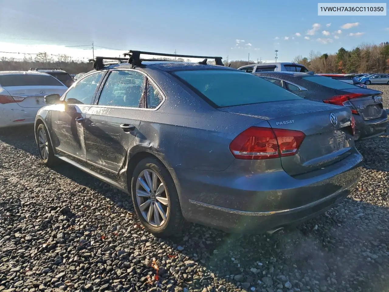 1VWCH7A36CC110350 2012 Volkswagen Passat Sel
