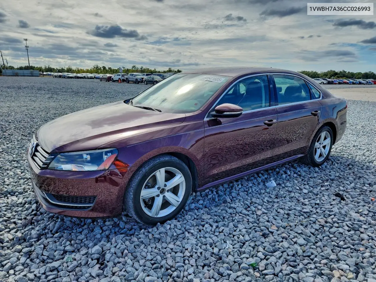 1VWBH7A36CC026993 2012 Volkswagen Passat Se