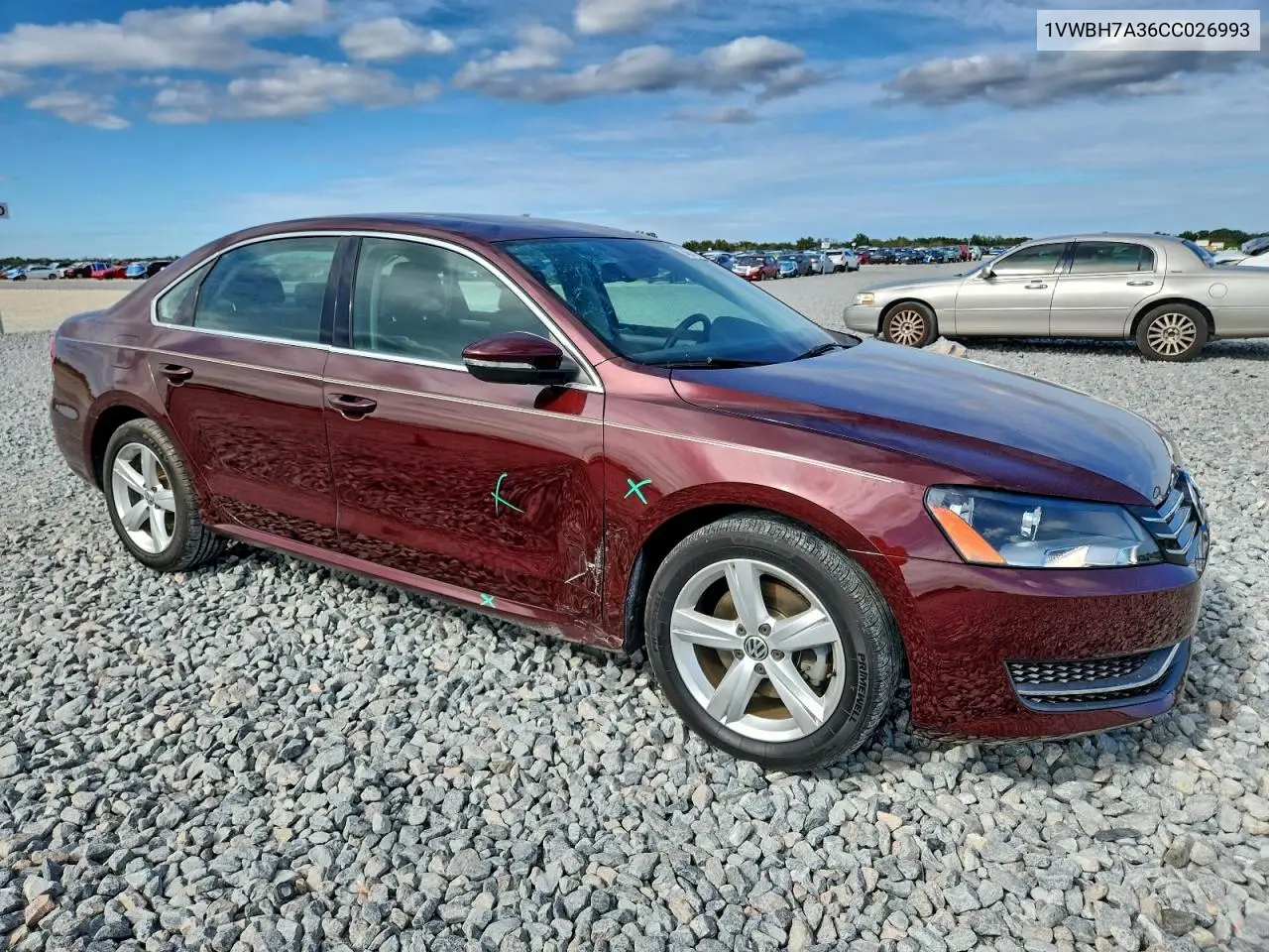 1VWBH7A36CC026993 2012 Volkswagen Passat Se