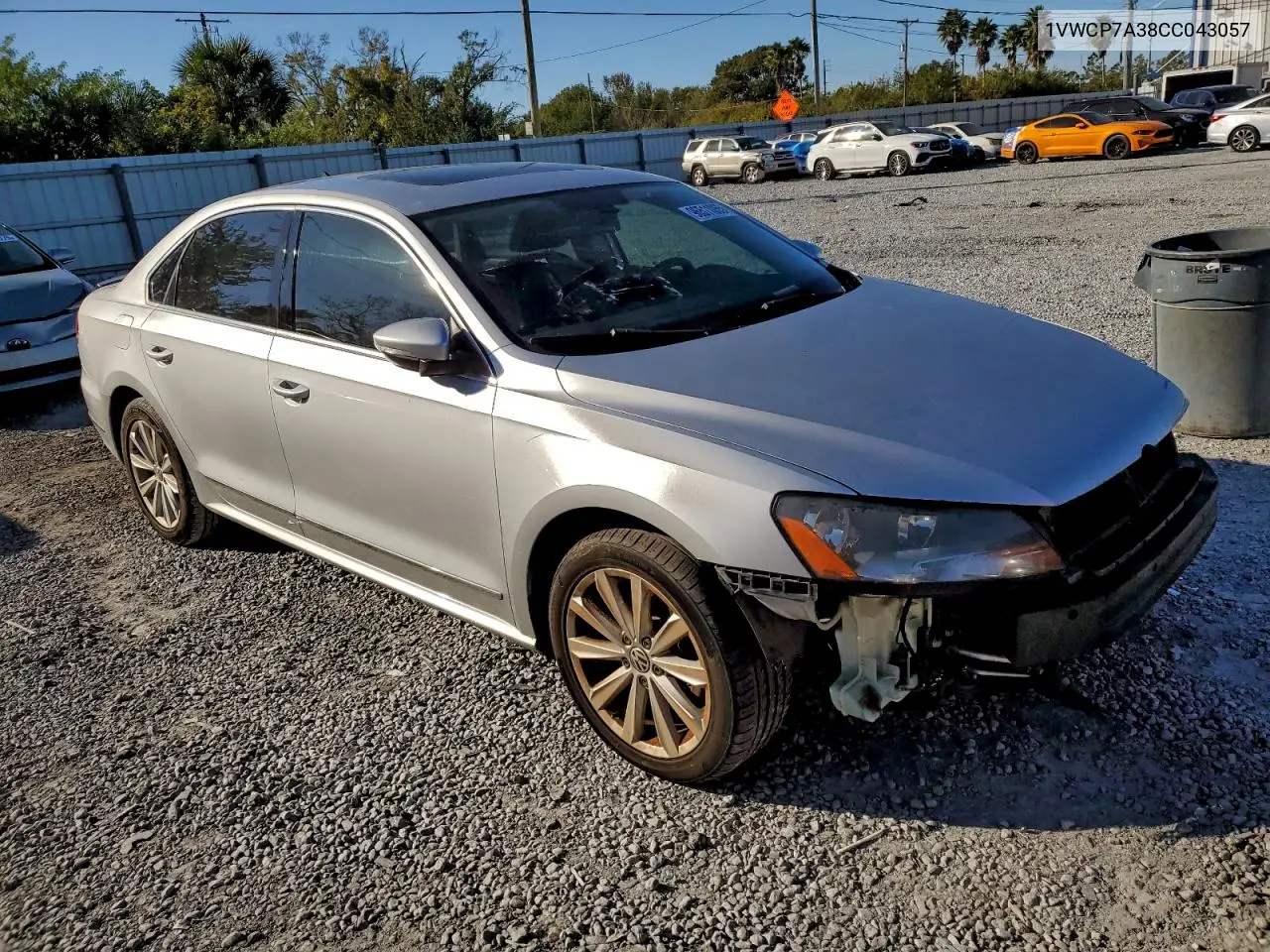 1VWCP7A38CC043057 2012 Volkswagen Passat Sel