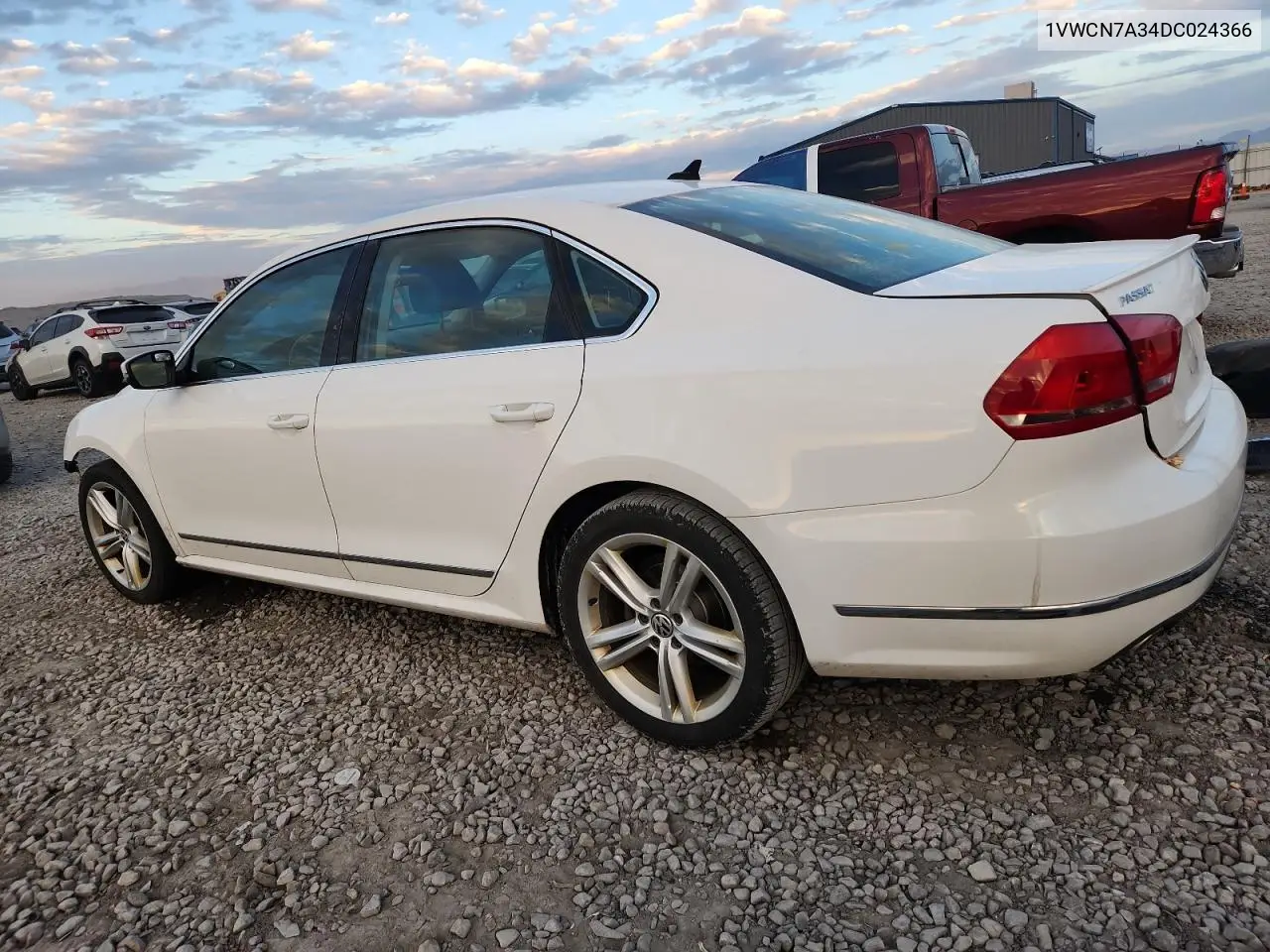 1VWCN7A34DC024366 2013 Volkswagen Passat Sel
