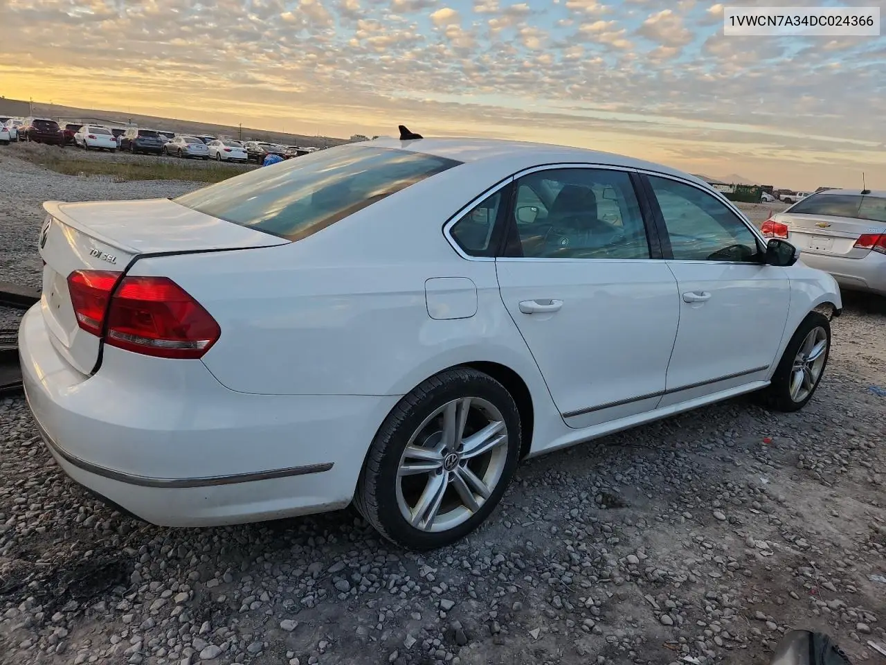 1VWCN7A34DC024366 2013 Volkswagen Passat Sel