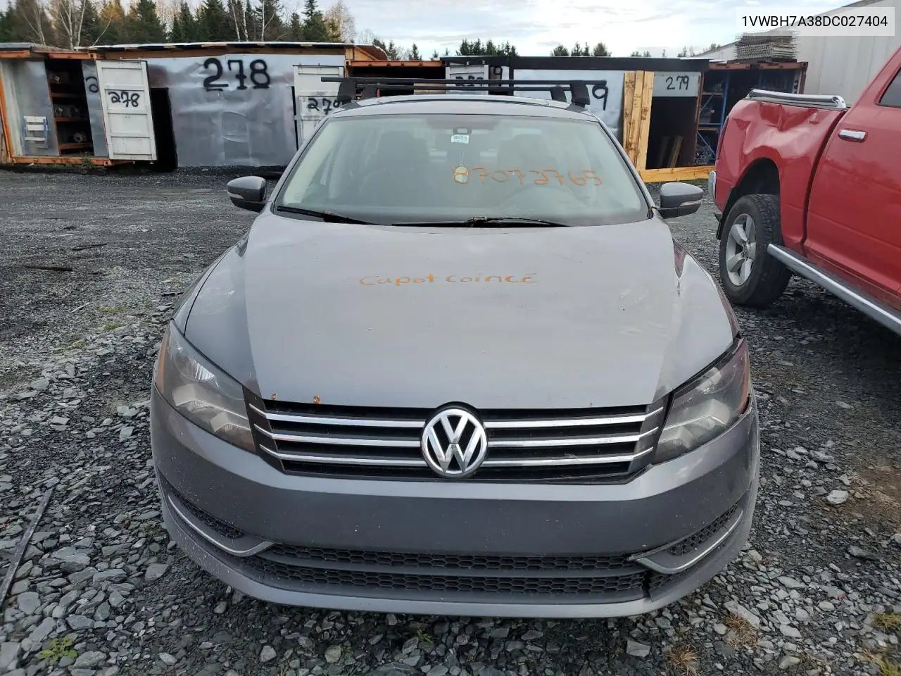 1VWBH7A38DC027404 2013 Volkswagen Passat Se