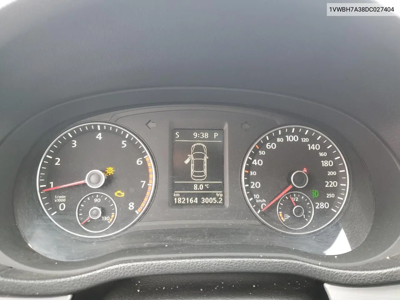 1VWBH7A38DC027404 2013 Volkswagen Passat Se