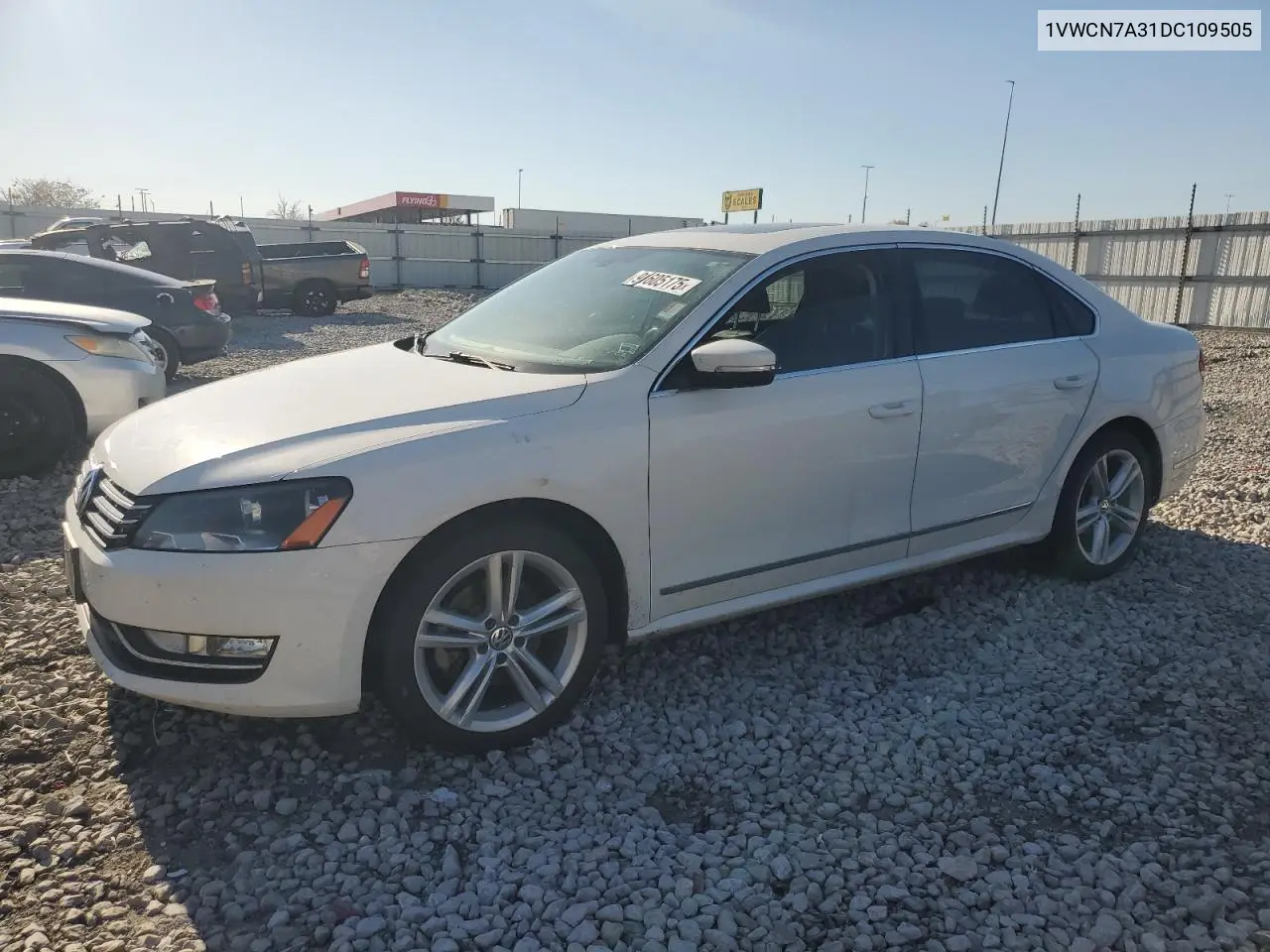 1VWCN7A31DC109505 2013 Volkswagen Passat Sel