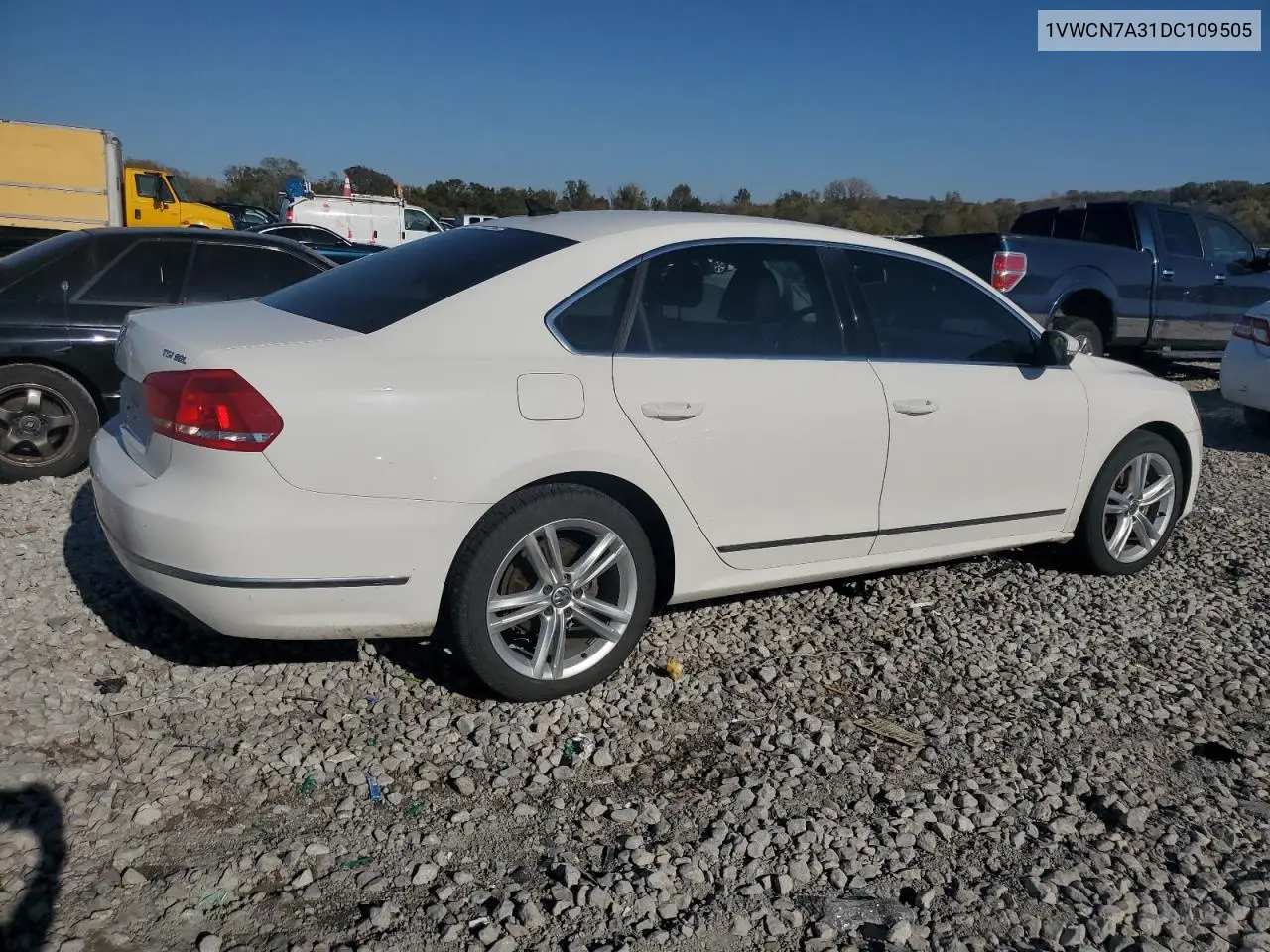 1VWCN7A31DC109505 2013 Volkswagen Passat Sel
