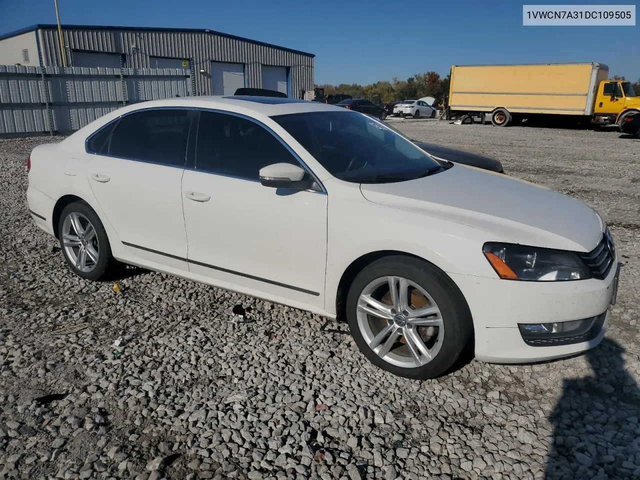 1VWCN7A31DC109505 2013 Volkswagen Passat Sel