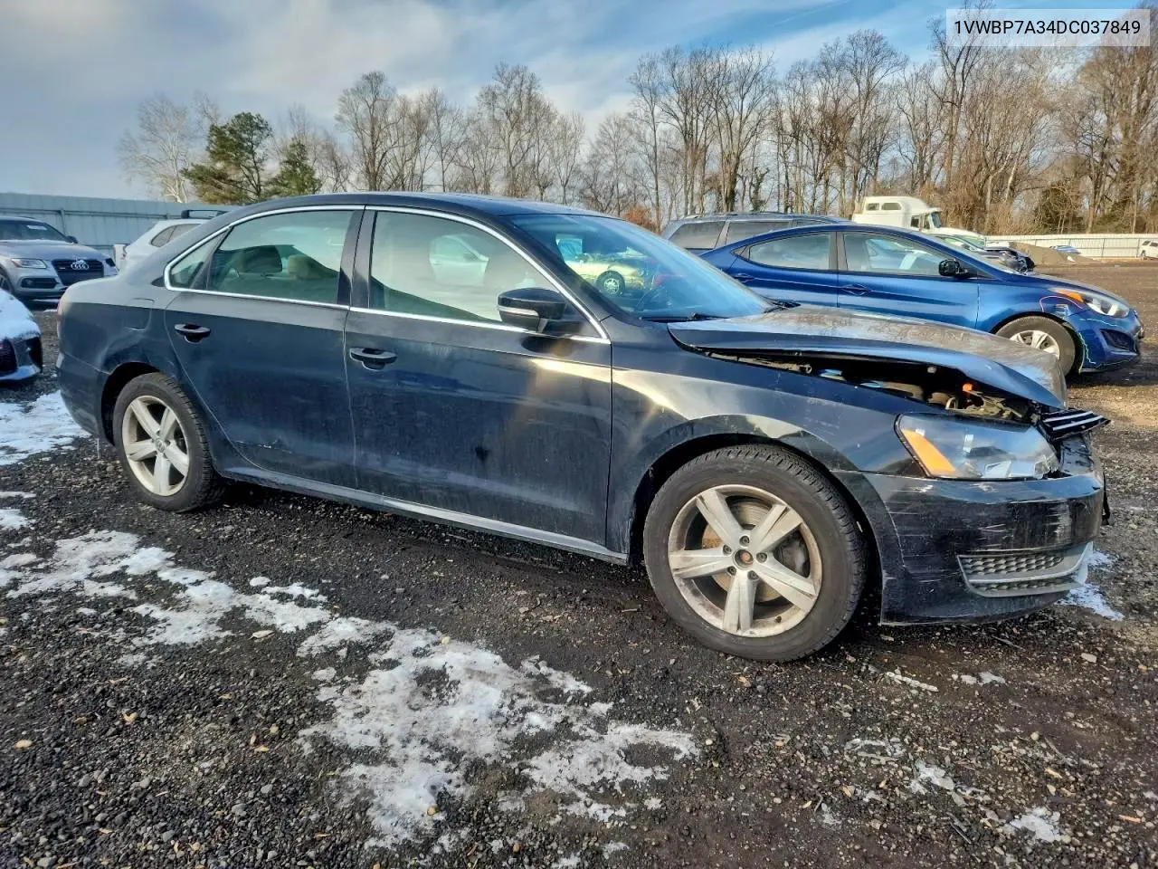 1VWBP7A34DC037849 2013 Volkswagen Passat Se