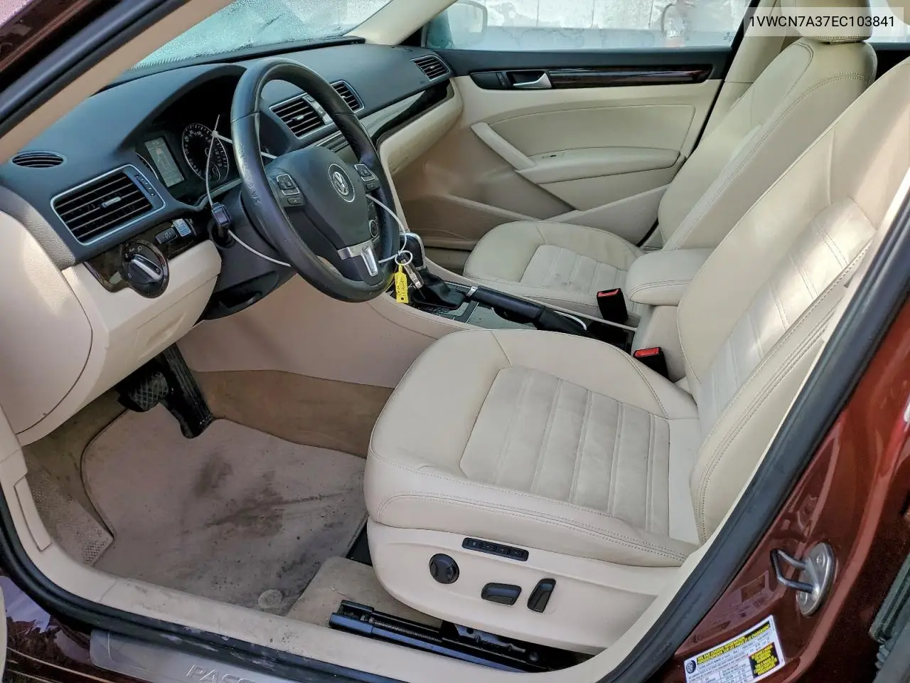 1VWCN7A37EC103841 2014 Volkswagen Passat Sel