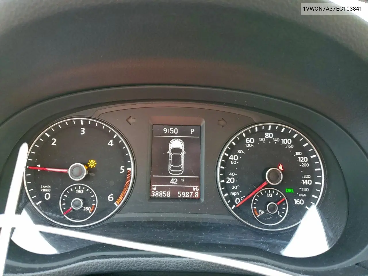 1VWCN7A37EC103841 2014 Volkswagen Passat Sel