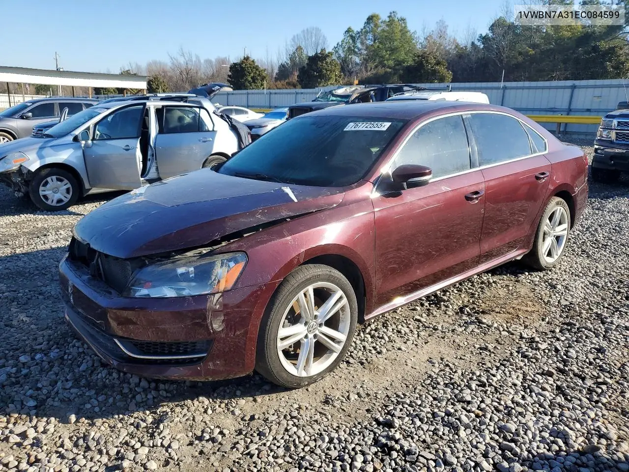 1VWBN7A31EC084599 2014 Volkswagen Passat Se