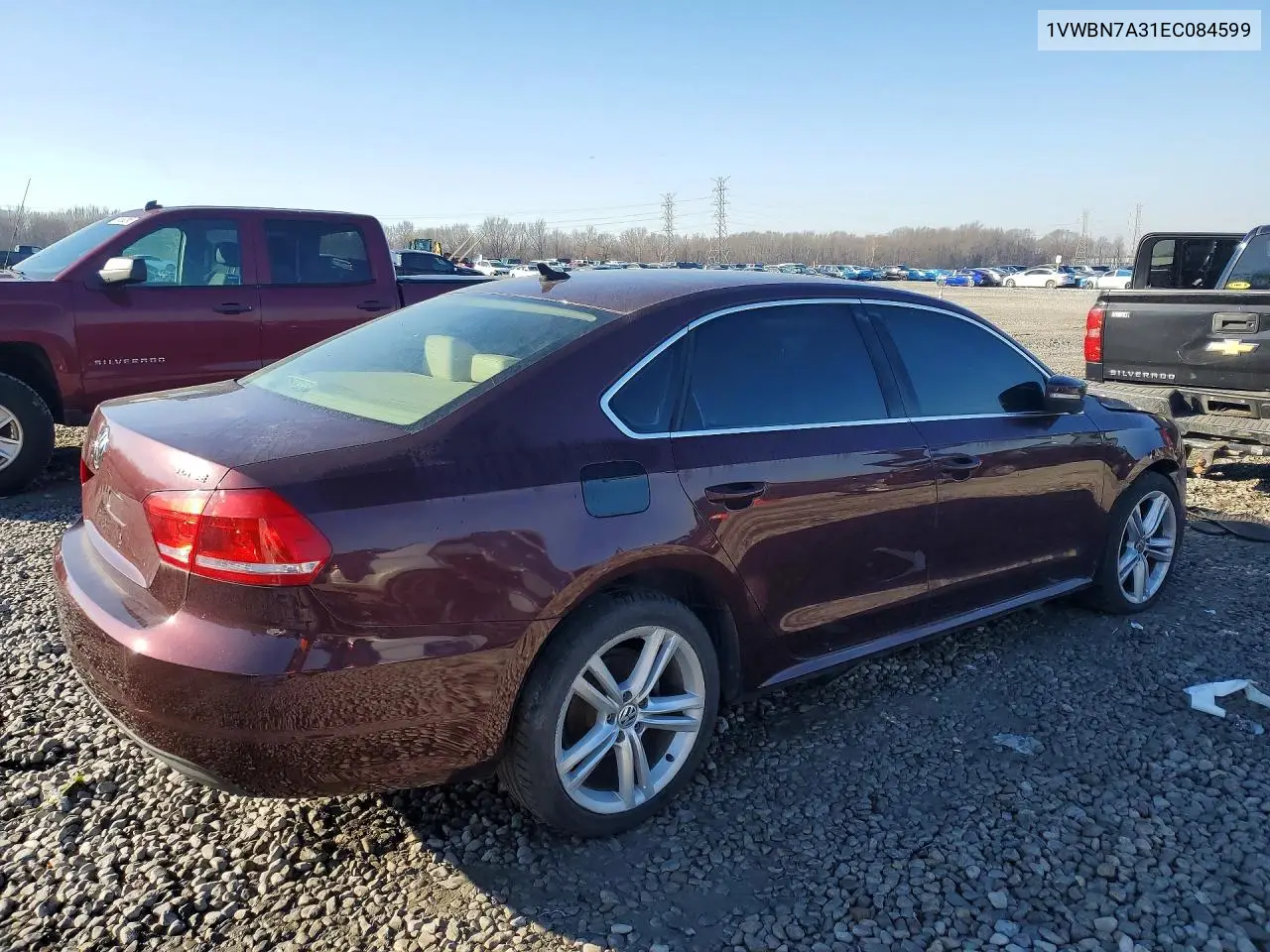 1VWBN7A31EC084599 2014 Volkswagen Passat Se