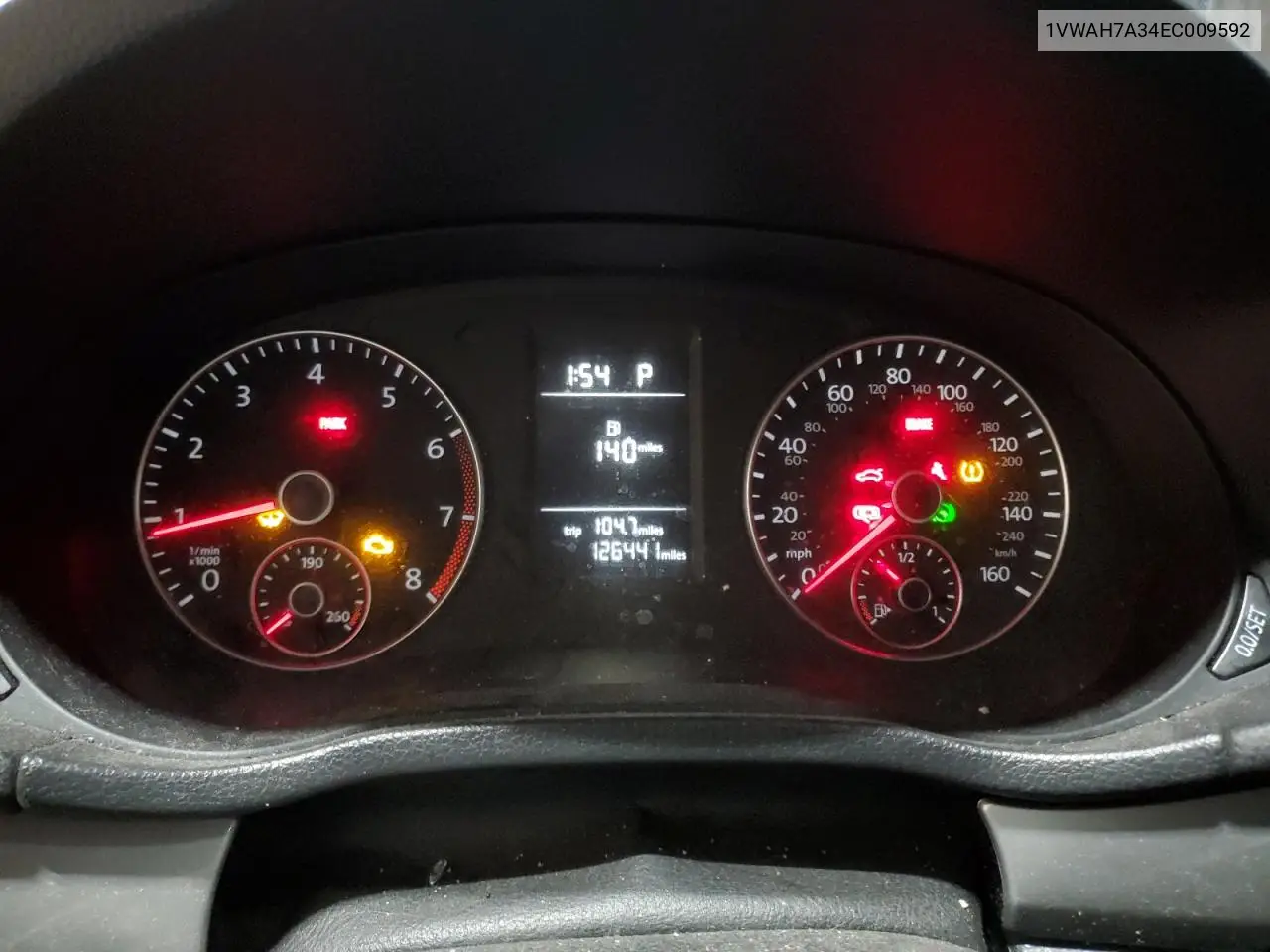1VWAH7A34EC009592 2014 Volkswagen Passat S