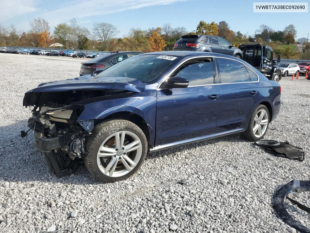 1VWBT7A38EC092690 2014 Volkswagen Passat Se