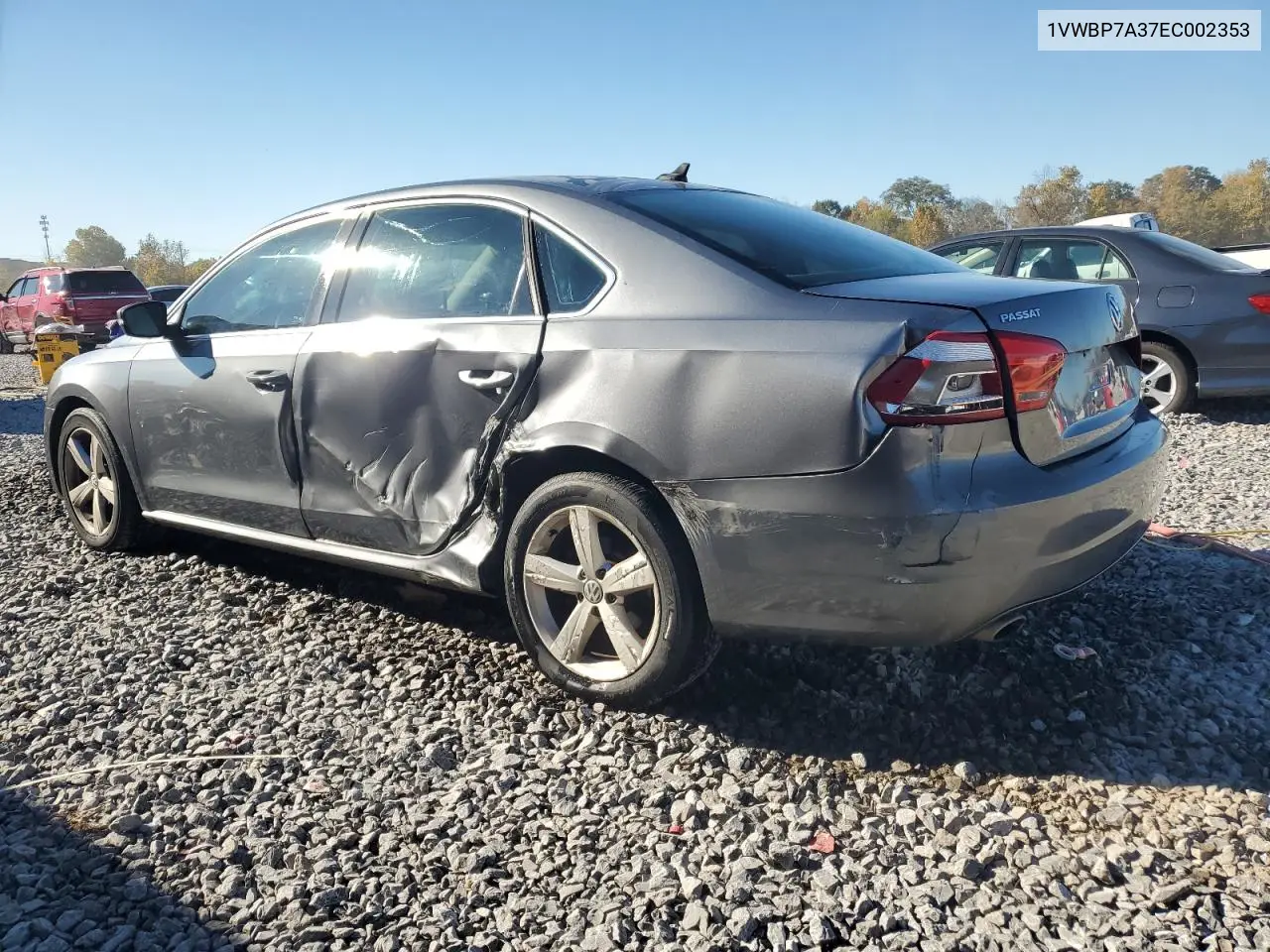 1VWBP7A37EC002353 2014 Volkswagen Passat Se