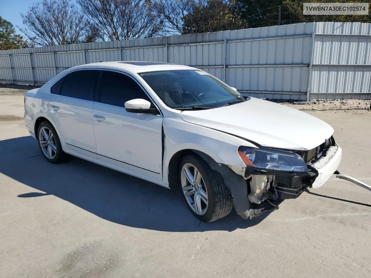 1VWBN7A30EC102574 2014 Volkswagen Passat Se