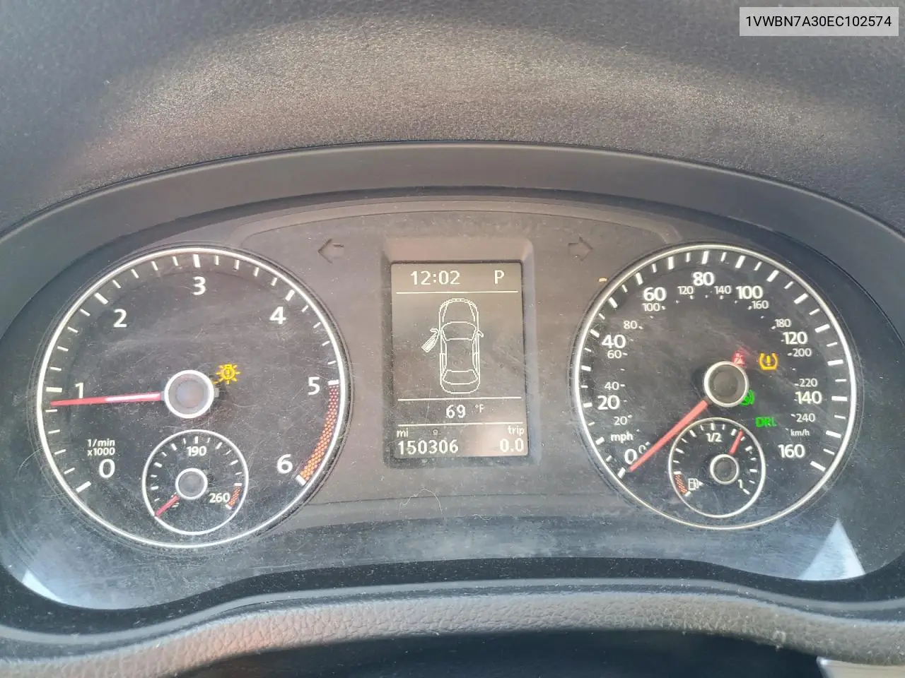 1VWBN7A30EC102574 2014 Volkswagen Passat Se