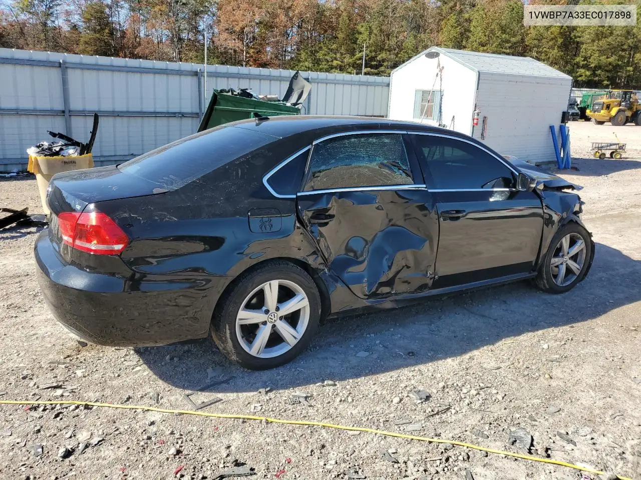 1VWBP7A33EC017898 2014 Volkswagen Passat Se