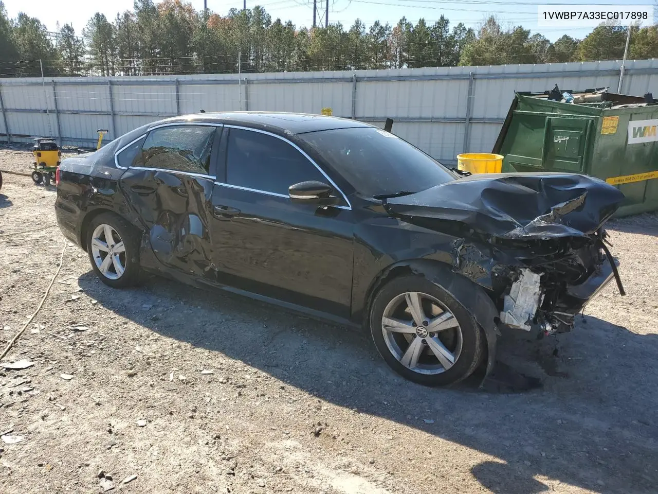 1VWBP7A33EC017898 2014 Volkswagen Passat Se