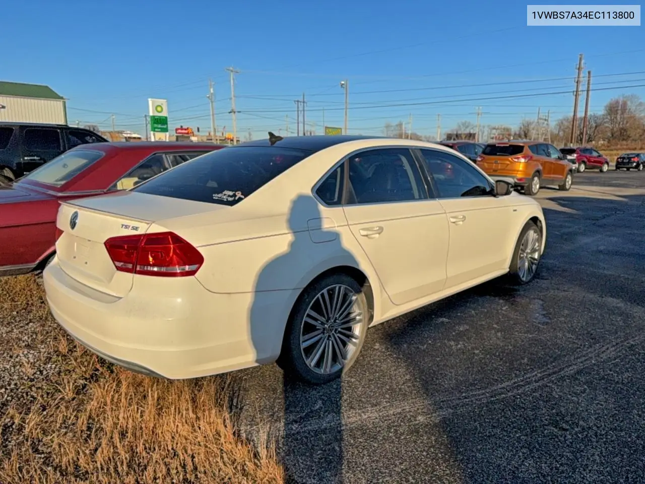 1VWBS7A34EC113800 2014 Volkswagen Passat Se