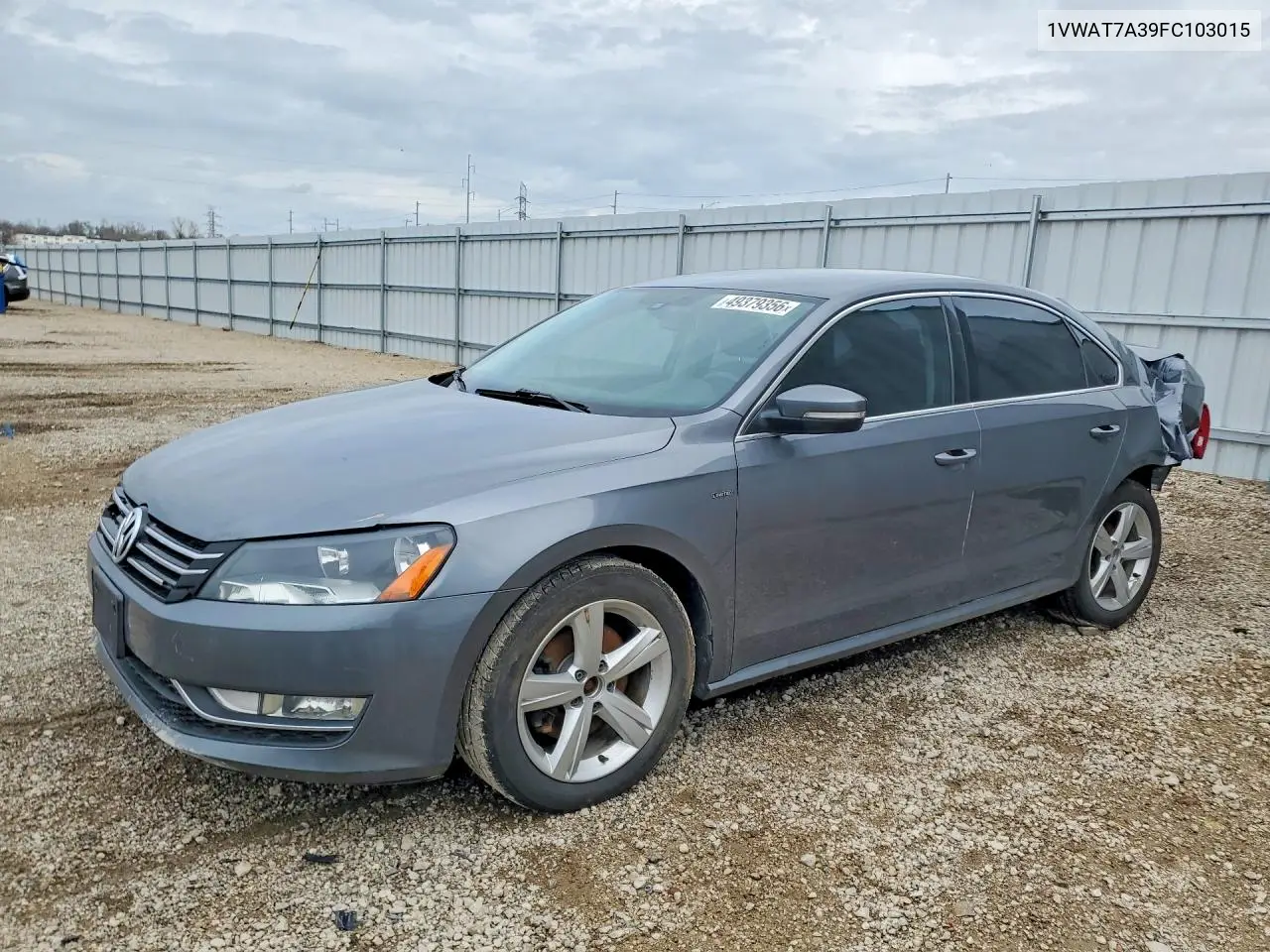 1VWAT7A39FC103015 2015 Volkswagen Passat S