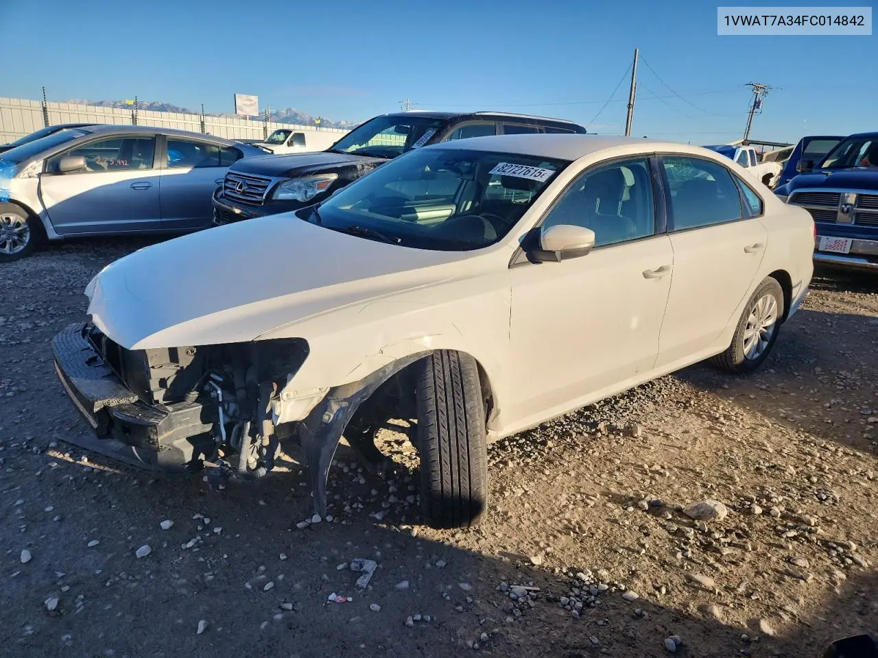 1VWAT7A34FC014842 2015 Volkswagen Passat S