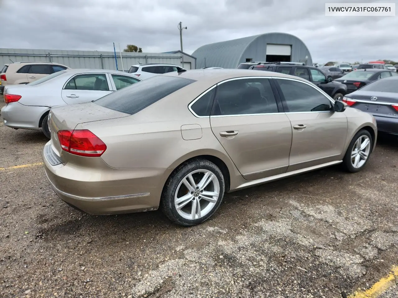 1VWCV7A31FC067761 2015 Volkswagen Passat Sel
