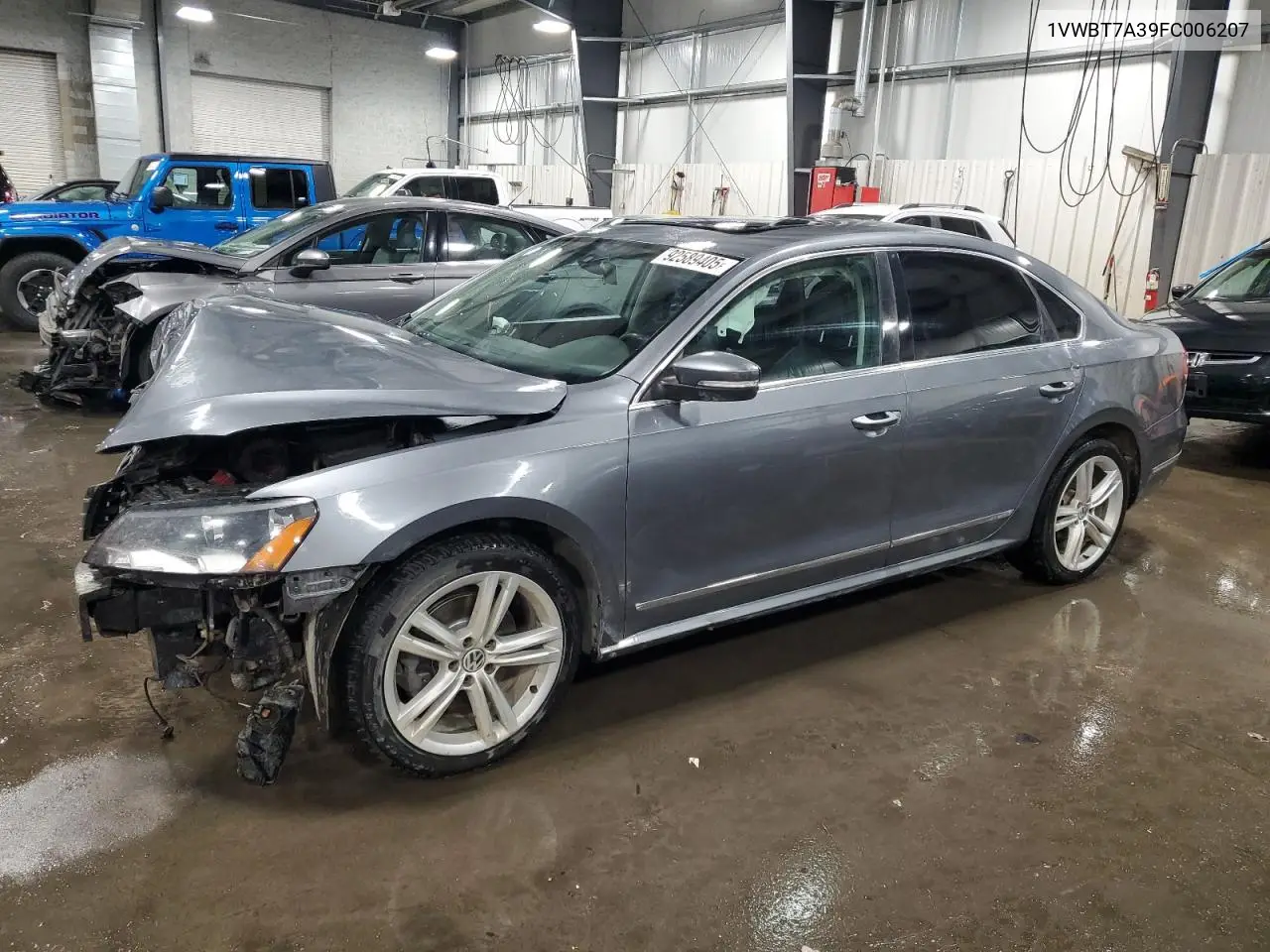 1VWBT7A39FC006207 2015 Volkswagen Passat Se