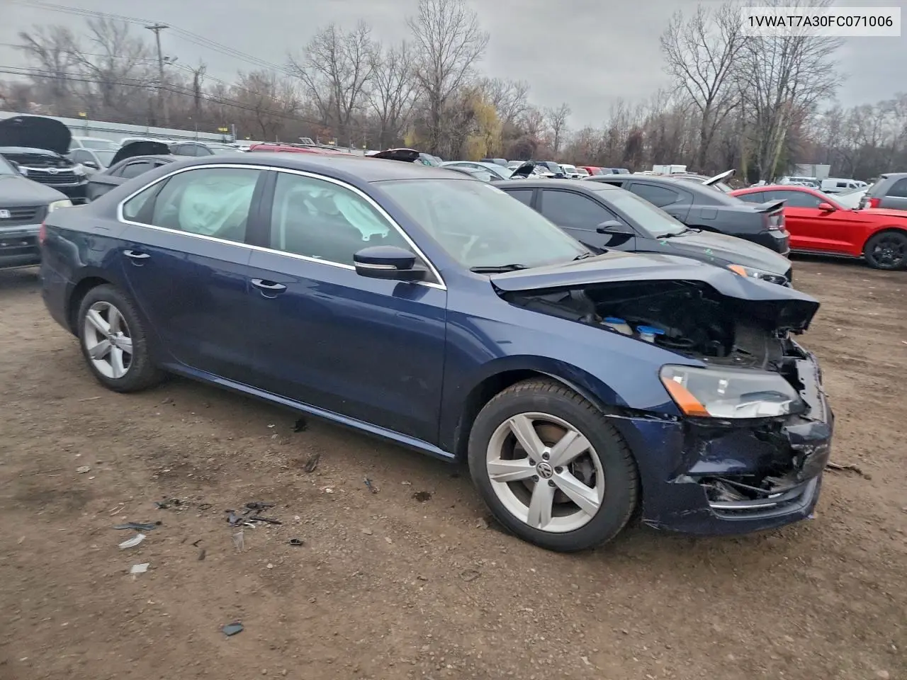 1VWAT7A30FC071006 2015 Volkswagen Passat S
