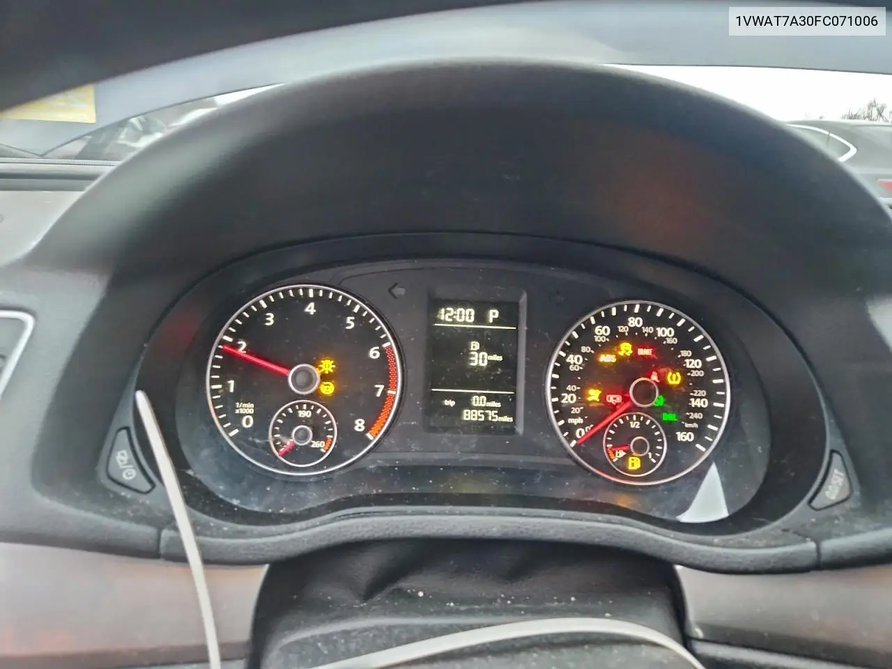 1VWAT7A30FC071006 2015 Volkswagen Passat S