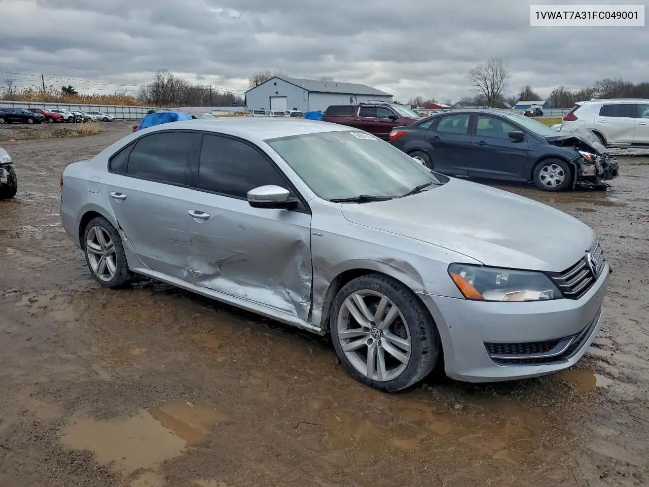 1VWAT7A31FC049001 2015 Volkswagen Passat S