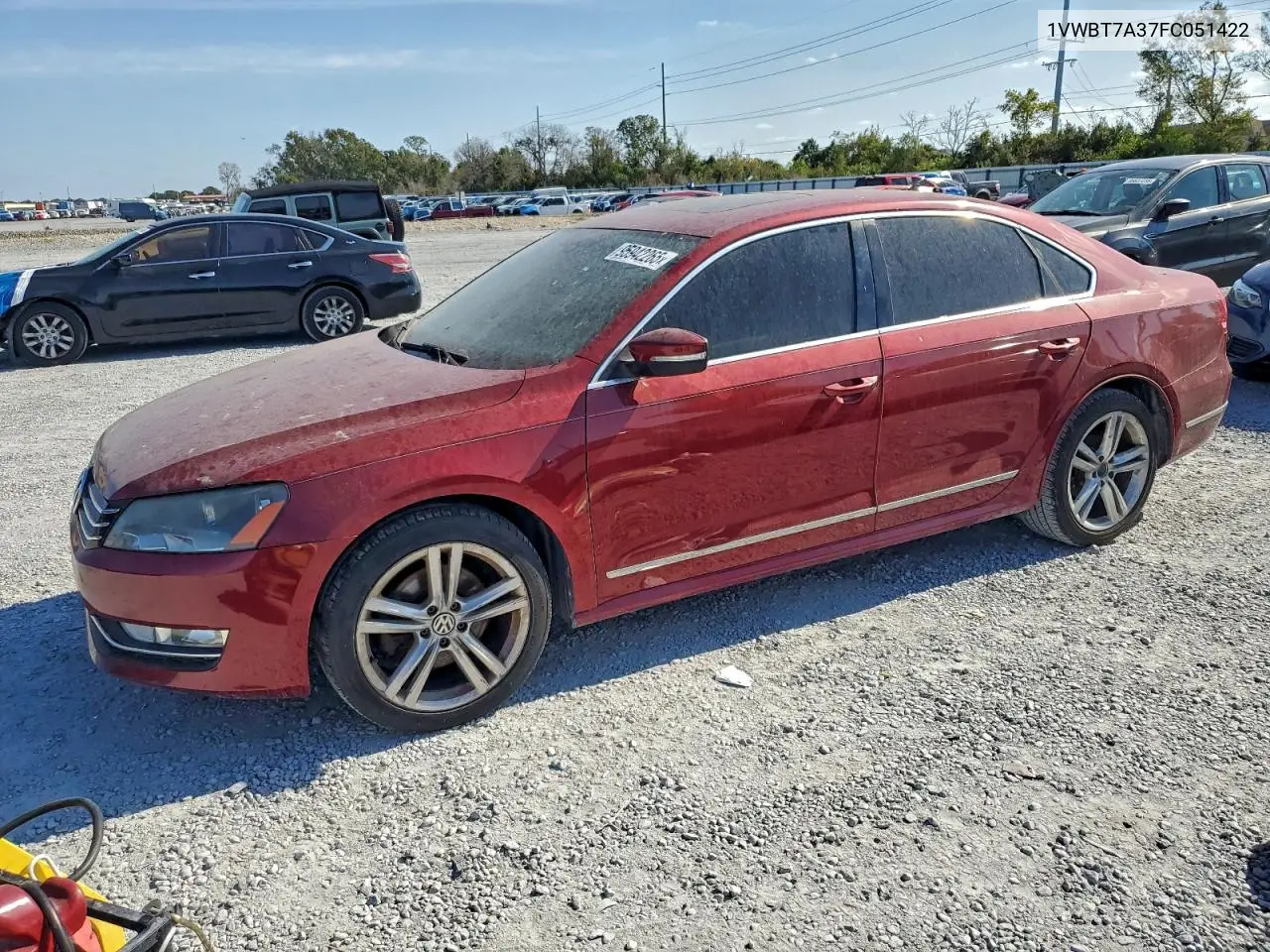 1VWBT7A37FC051422 2015 Volkswagen Passat Se
