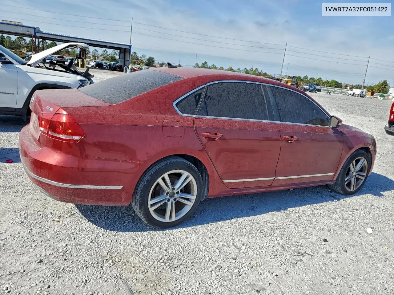 1VWBT7A37FC051422 2015 Volkswagen Passat Se