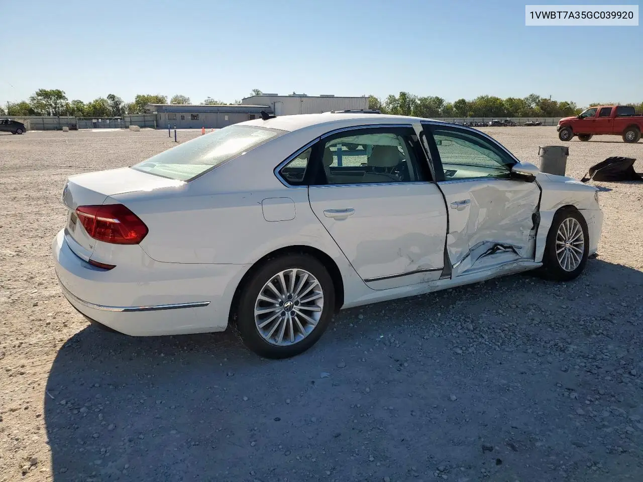 1VWBT7A35GC039920 2016 Volkswagen Passat Se
