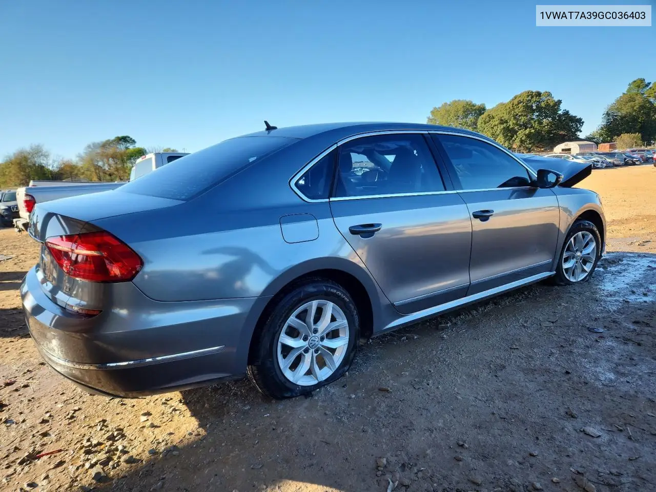 1VWAT7A39GC036403 2016 Volkswagen Passat S