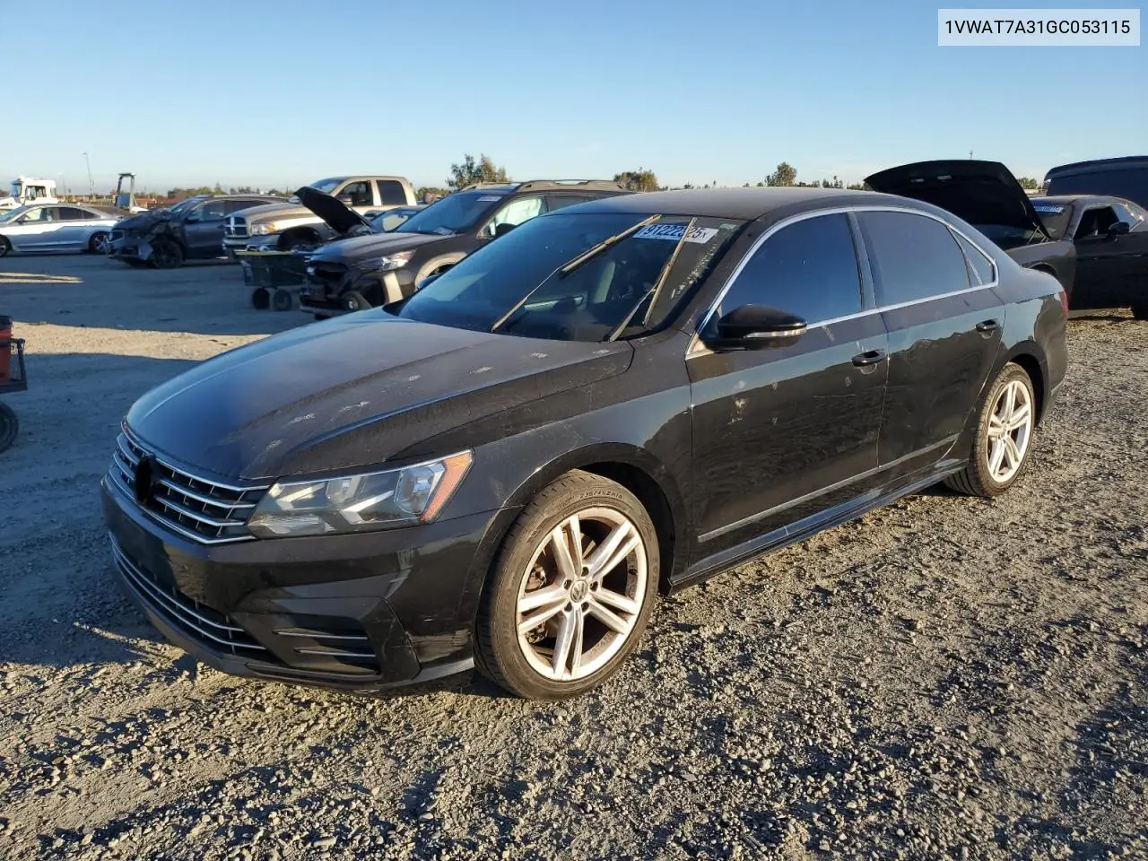 1VWAT7A31GC053115 2016 Volkswagen Passat S