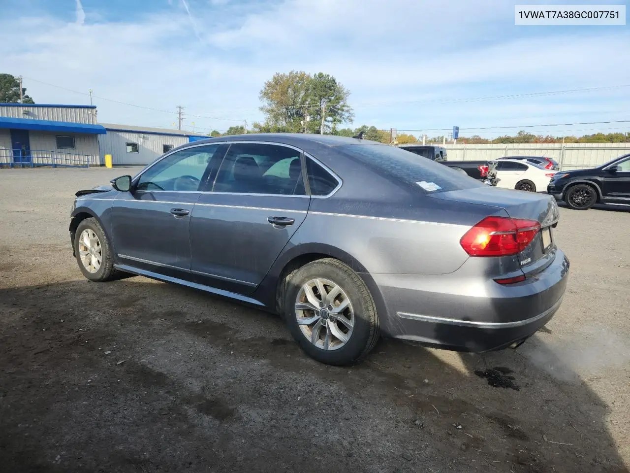 1VWAT7A38GC007751 2016 Volkswagen Passat S