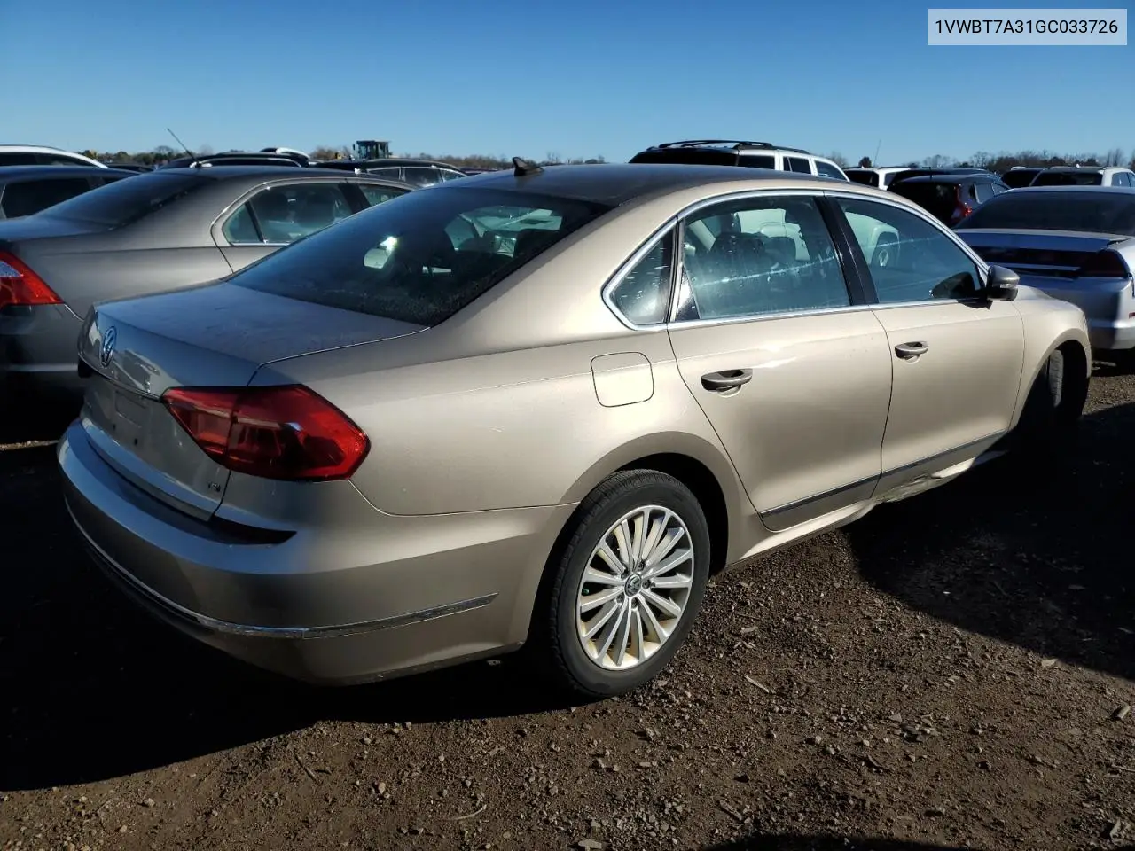 1VWBT7A31GC033726 2016 Volkswagen Passat Se