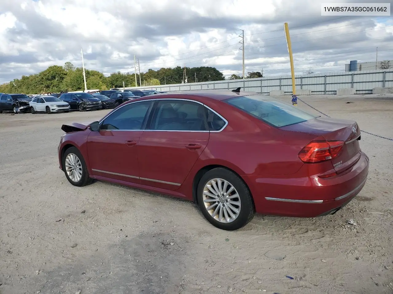 1VWBS7A35GC061662 2016 Volkswagen Passat Se