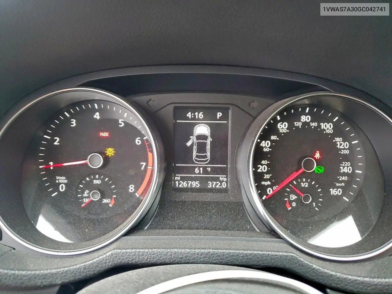 1VWAS7A30GC042741 2016 Volkswagen Passat S