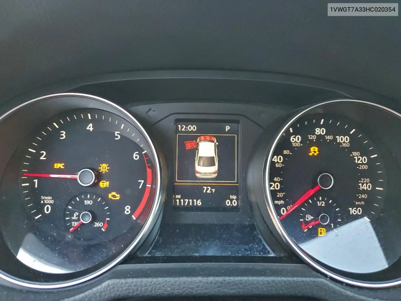 1VWGT7A33HC020354 2017 Volkswagen Passat Se