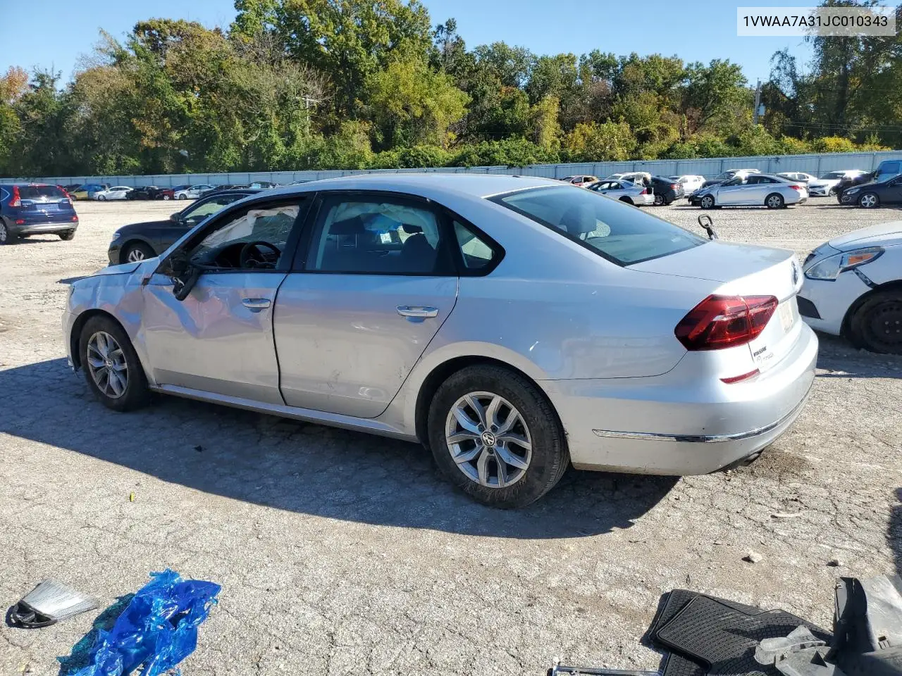 1VWAA7A31JC010343 2018 Volkswagen Passat S
