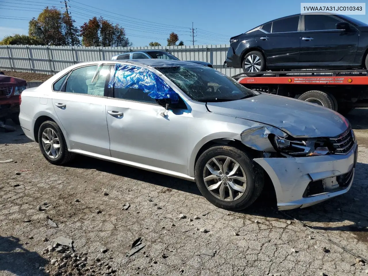 1VWAA7A31JC010343 2018 Volkswagen Passat S